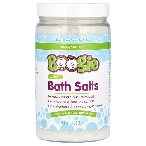 Boogie Wipes, Soothing Bath Salts, Eucalyptus, 15 oz (425 g)
