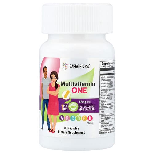 BariatricPal, Multivitamin One with Iron, 30 Capsules