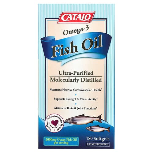 CATALO, Omega-3 Fish Oil, 180 Softgels (1,000 mg per Serving)