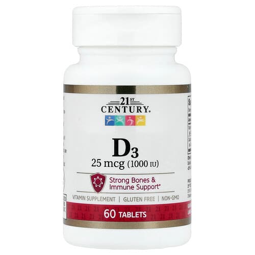 21st Century, D3, 60 Tablets