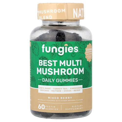 Fungies, Best Multi Mushroom Daily Gummies, Mixed Berry, 60 Pectin Gummies
