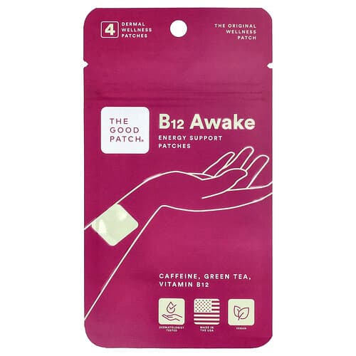 The Good Patch, B12 Awake, 4 Dermal Wellness Patches
