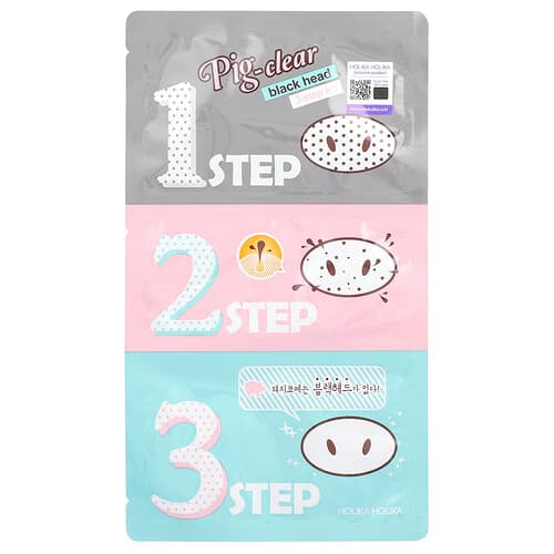 Holika Holika, Pig-Clear, Blackhead 3 Step Kit, 1 Kit, 0.24 oz (7 g)