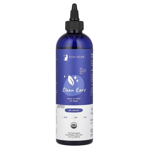 Kin+Kind, Clean Ears, Leave-In Relief for Dogs, 12 fl oz (354 ml)