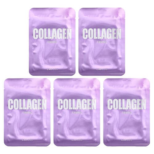 Lapcos, Collagen Firming Beauty Sheet Mask Set, 5 Sheets, 0.84 fl oz (25 ml) Each