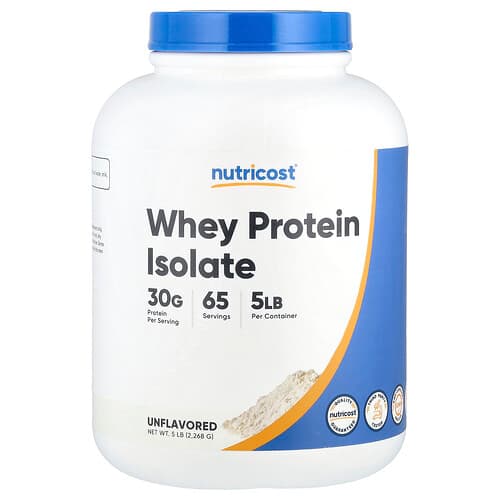 Nutricost, Whey Protein Isolate, Unflavored, 5 lb (2,268 g)