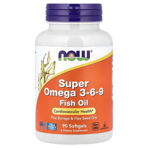 NOW Foods, Super Omega 3-6-9 Fish Oil, 90 Softgels