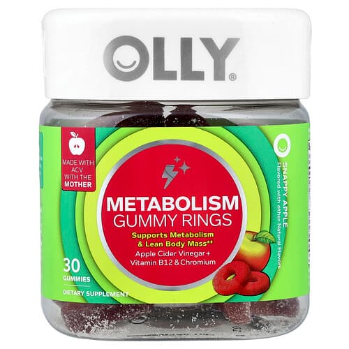 OLLY, Metabolism Gummy Rings, Snappy Apple, 30 Gummies