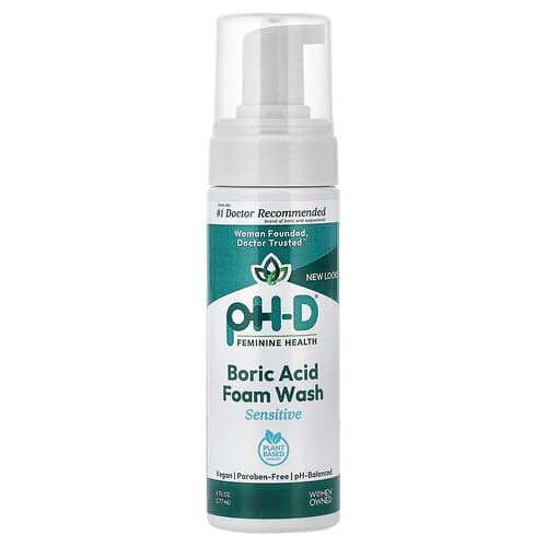 pH-D Feminine Health, Boric Acid Foam Wash, Sensitive, 6 fl oz (177 ml)