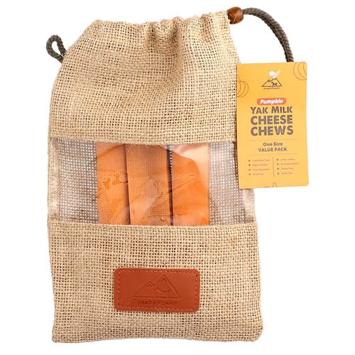 peaksNpaws, Yak Milk Cheese Chews, For Dogs, Pumpkin, 3 Chews, 10.5 oz
