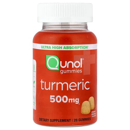 Qunol, Turmeric Gummies, Creamy Orange, 28 Gummies (250 mg per Gummy)