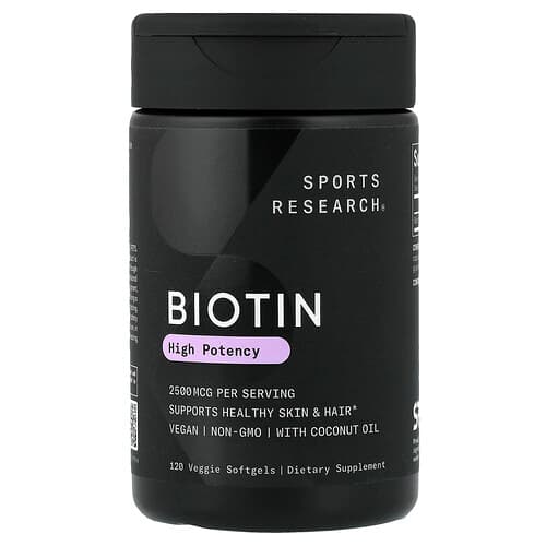 Sports Research, Biotin, 2,500 mcg, 120 Veggie Softgels