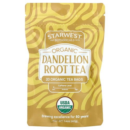 Starwest Botanicals, Organic Dandelion Root Tea, 20 Tea Bags, 1.4 oz (40 g)