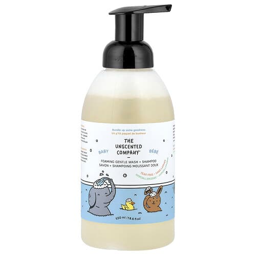 The Unscented Company, Baby, Foaming Gentle Wash + Shampoo, Fragrance Free, 18.6 fl oz (550 ml)